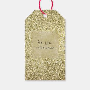 gouden glitter cadeaulabel