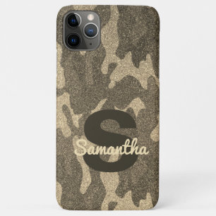 Gouden Glitter Camouflage Gepersonaliseerde Truck  iPhone 11 Pro Max Hoesje