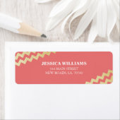 Gouden Glitter Chevron Labels | koraal (Insitu)