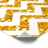 Gouden Glitter Chevron Patroon Poster (Hoek)