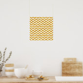 Gouden Glitter Chevron Patroon Poster (Keuken)