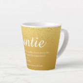 Gouden Glitter Chic Script Tante Tante Definitie Latte Mok (Rechterhoek)
