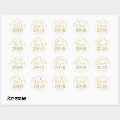 Gouden Glitter Confetti Afstuderen 2018 Ronde Sticker (Vel)
