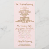 Gouden glitter confetti blush huwelijksprogramma's programma (Achterkant)