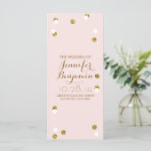 Gouden glitter confetti blush huwelijksprogramma's programma (Staand voorkant)