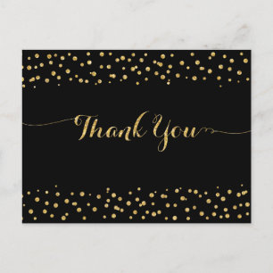 Gouden Glitter Confetti Dank Je Briefkaart