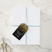 Gouden Glitter Confetti Dank u Label Verjaardag Cadeaulabel (Met Touw)