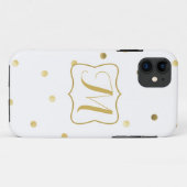 Gouden Glitter Confetti Dot Monogram IPHONE 5 Hoes (Achterkant (horizontaal))
