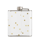 Gouden Glitter Confetti Dot Monogram Whiskey Flask Heupfles (Achterkant)