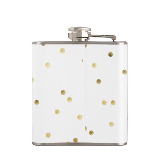 Gouden Glitter Confetti Dot Monogram Whiskey Flask Heupfles (Achterkant)