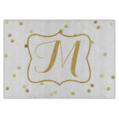 Gouden Glitter Confetti Dot Polk Glas Snijplank (Voorkant)