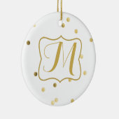 Gouden Glitter Confetti Dot Polka Pattern Ornament (Rechts)