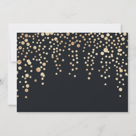gouden glitter confetti op zwarte zoete zestien Fo Kaart (Achterkant)