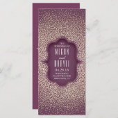  gouden glitter Confetti pruim bruiloft programma (Voorkant / Achterkant)