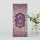  gouden glitter Confetti pruim bruiloft programma (Staand voorkant)