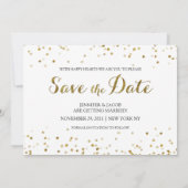 Gouden Glitter Confetti Save the Date Foto Kaart (Achterkant)
