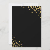 Gouden Glitter Confetti Script Dinerfeest Zwart Kaart (Achterkant)