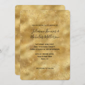 Gouden glitter confetti sparkle bruiloft kaart (Voorkant / Achterkant)