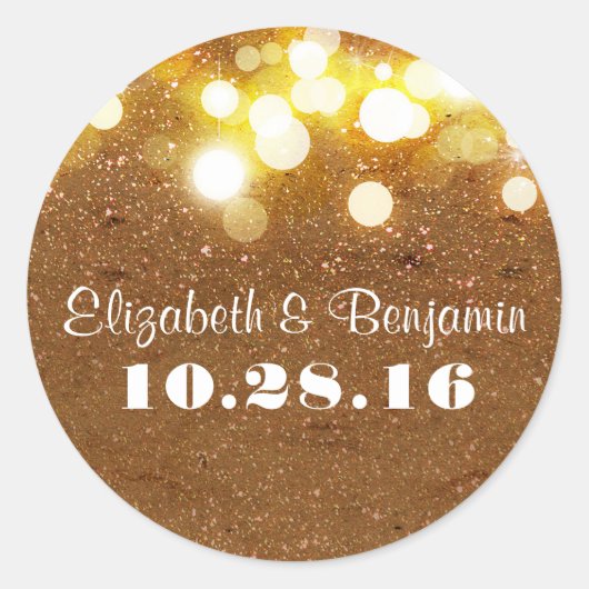 Gouden glitter confetti string licht stickers op (Voorkant)