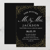 Gouden Glitter Confetti Toekomst | Verlovingsfeest Kaart (Voorkant / Achterkant)