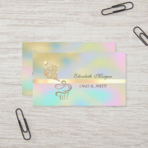 Gouden Glitter Cupcake Spuitzak Kleurig Visitekaartje