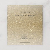 Gouden Glitter Custom Place Card (Buitenkant ongevouwen)