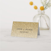 Gouden Glitter Custom Place Card (Achterkant)