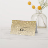 Gouden Glitter Custom Place Card (Voorkant)