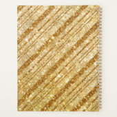 Gouden Glitter Diagonale Strepen Planner (Achterkant)
