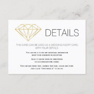 Gouden glitter diamant trendy bruiloft details ins informatiekaartje