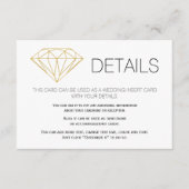 Gouden glitter diamant trendy bruiloft details ins informatiekaartje (Voorkant)