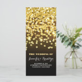 Gouden Glitter Diamanten Trouwprogramma's Programma (Staand voorkant)