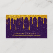 Gouden Glitter Drip | Paarse Glitter | Nagellak Visitekaartje (Achterkant)