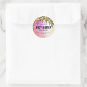 Gouden Glitter Drips Holografische Body Butter Lab Ronde Sticker (Tas)