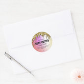 Gouden Glitter Drips Holografische Body Butter Lab Ronde Sticker (Envelop)