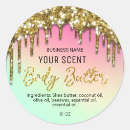 Gouden Glitter Drips Neon Body Butter Labels