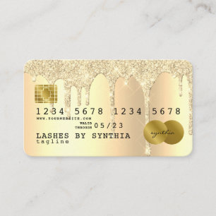 Gouden glitter druppels Credit Kaart hologram Visitekaartje