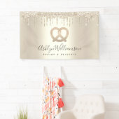 Gouden Glitter Druppelt Bakkerij Dessert Pastry Ch Spandoek (Insitu)