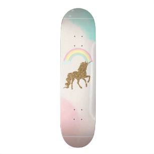 Gouden Glitter Eenhoorn, Regenboog Skateboard