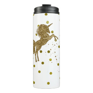 Gouden Glitter Eenhoorn & Sterren Glitter Meisjesa Thermosbeker
