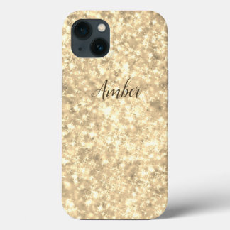 Gouden Glitter Elegant Persoonlijk iPhone 13 Hoesje