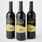 Gouden glitter en damast wijn etiket (Flessen)