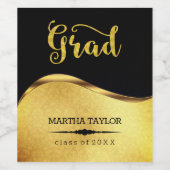 Gouden glitter en damast wijn etiket (Enkel label)