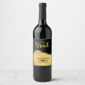 Gouden glitter en damast wijn etiket (Voorkant)