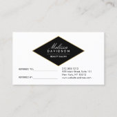 Gouden Glitter en Glamour Beauty Referral Kaart (Achterkant)