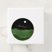 Gouden Glitter en Groene Agaat Bedankjes Labels (In situ)
