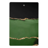 Gouden Glitter en Groene Agaat Monogram Mini Klembord (Achterkant)