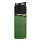 Gouden Glitter en Groene Agaat Monogram Thermosbeker (Gedraaid links)