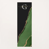 Gouden Glitter en Groene Agaat Monogram Yogamat (Voorkant)