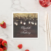 Gouden Glitter en Mason Jar Lights Rustiek Servetten (Insitu)